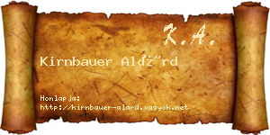 Kirnbauer Alárd névjegykártya